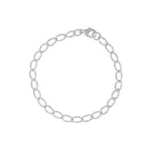 Sterling Silver Curb Charm Bracelet 8″