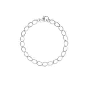 Sterling Silver Curb Charm Bracelet 8″