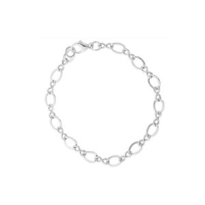 Sterling Silver Curb Charm Bracelet 8″