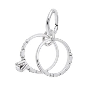 Sterling Silver Wedding Rings Charm Rhodium Plated Sterling Silver Wedding Rings Charm Rhodium Plated