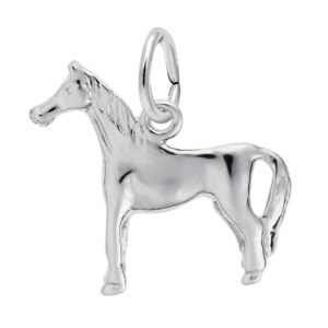 Sterling Silver Rhodium Plated Horse Charm Sterling Silver Rhodium Plated Horse Charm
