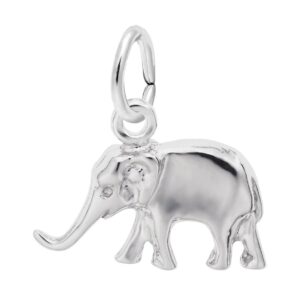 Sterling Silver Rhodium Plated Elephant Charm Sterling Silver Rhodium Plated Elephant Charm