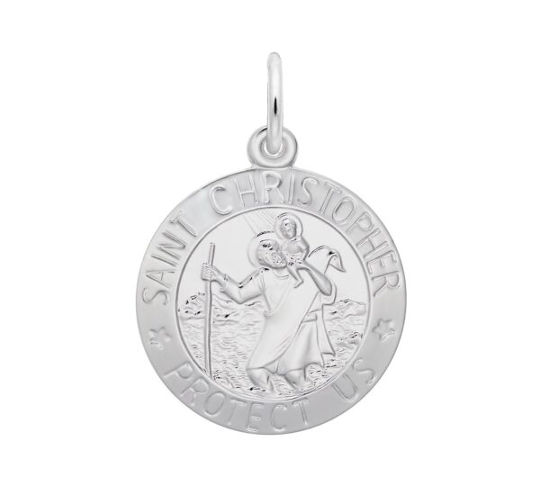 Sterling Silver St. Christopher Disc Charm