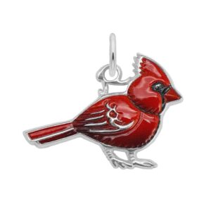 Sterling Silver Painted Cardinal Charm Sterling Silver Painted Cardinal Charm