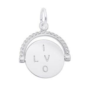 Sterling Silver I Love You Spinner Charm