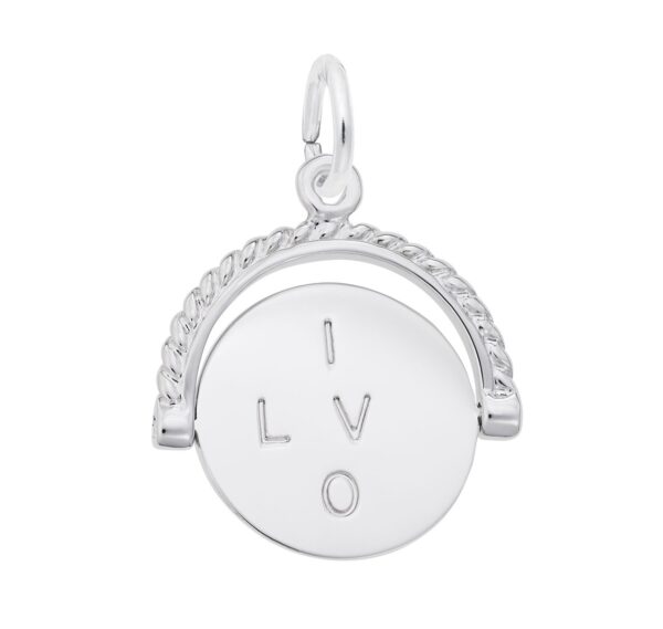 Sterling Silver I Love You Spinner Charm