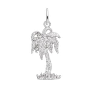 Sterling Silver Rhodium Plated Palm Tree Charm Sterling Silver Rhodium Plated Palm Tree Charm