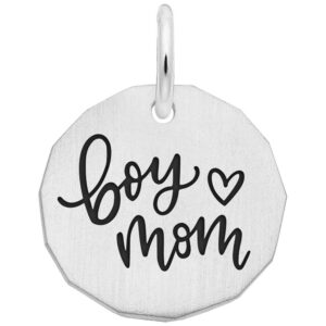 Sterling Silver 'Boy Mom' Charm Sterling Silver 'Boy Mom' Charm