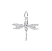 Sterling Silver Rhodium Plated Dragonfly Charm Sterling Silver Rhodium Plated Dragonfly Charm