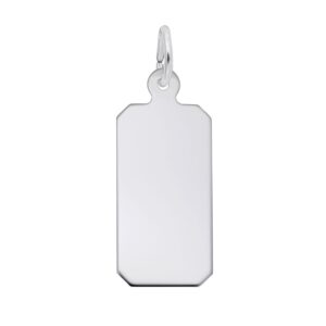 Sterling Silver Engravable Dog Tag Charm