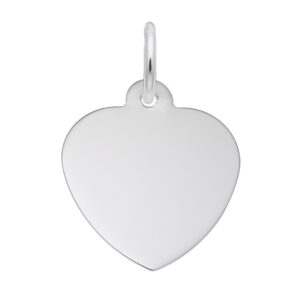 Sterling Silver Rhodium Plated Heart Charm Sterling Silver Rhodium Plated Heart Charm