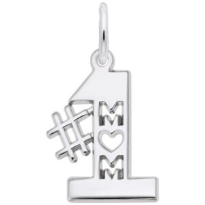 Sterling Silver Number One Mom Charm Sterling Silver Number One Mom Charm