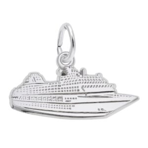 Sterling Silver Flat Cruise Ship Charm Sterling Silver Flat Cruise Ship Charm