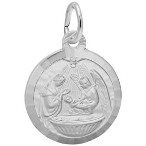 Sterling Silver Baptism Disc Charm Sterling Silver Baptism Disc Charm