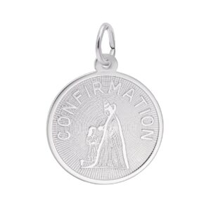 Sterling Silver Girl's Confirmation Disc Charm Sterling Silver Girl's Confirmation Disc Charm
