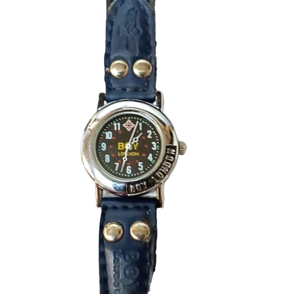 Vintage Boy London Watch with Blue and Black Band