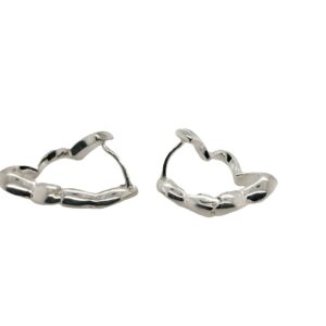 Sterling Silver, Cloud Shaped Huggie Hoop Earrings