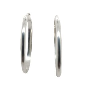 Sterling Silver, Large Oval Shaped Hoops with latch closure