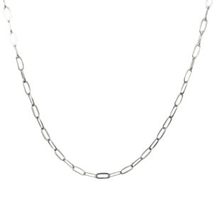 Sterling Silver Paper Clip Link Chain, 18 inches