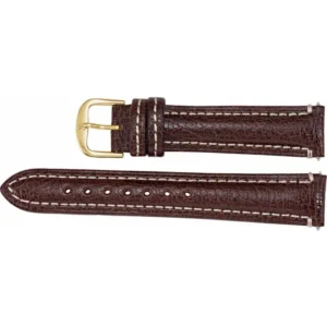 24L Brown Matte Finish Leather Watch Band 8.5″, 20-22mm