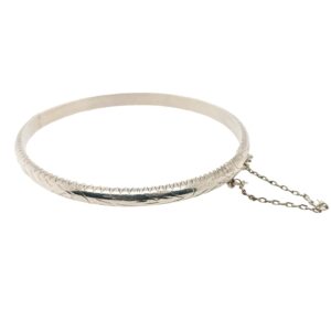 Sterling Silver Vintage Etched Design Hinged Bangle 4.8mm Sterling Silver Vintage Etched Design Hinged Bangle 4.8mm