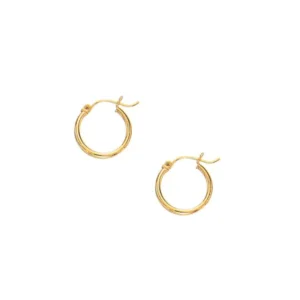 10K Yellow Gold 2x15mm Hoop Earring
