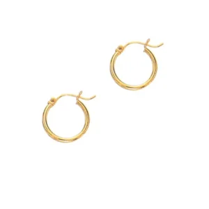 14K Yellow Gold 2x15mm Hoop Earring 14K Yellow Gold 2x15mm Hoop Earring