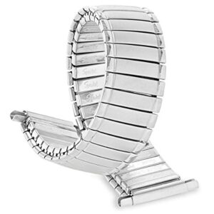 16-22mm Silver Toned Twist-o-Flex Watch Band Curved End