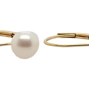 14KY Freshwater Cultured Button Pearl Lever back earrings 14KY Freshwater Cultured Button Pearl Lever back earrings