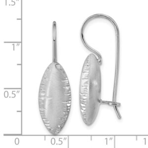 Sterling Silver, Rhodium-Plated Satin and Diamond Cut Earrings