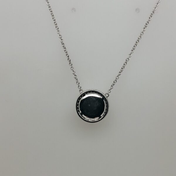 14 Karat White Gold Opal and Diamond Halo Necklace