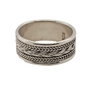 Sterling Silver Braided Design Estate Band Ring Sterling Silver Braided Design Estate Band Ring