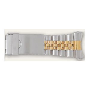 20mm Two-Toned Link Band With IP Gold Plating and Curved Ends 20mm Two-Toned Link Band With IP Gold Plating and Curved Ends