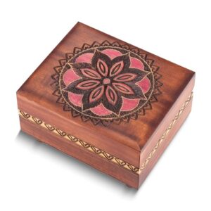 Red Floral Handcrafted Wooden Puzzle/Keepsake Box Red Floral Handcrafted Wooden Puzzle/Keepsake Box