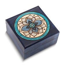 Blue Floral Handcrafted Wooden Puzzle/Keepsake Box Blue Floral Handcrafted Wooden Puzzle/Keepsake Box