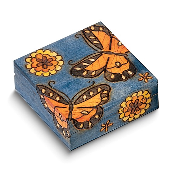 Butterfly Handcrafted Wooden Keepsake Box