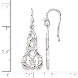 Sterling Silver Celtic Knot and Claddagh Dangle Earrings Sterling Silver Celtic Knot and Claddagh Dangle Earrings