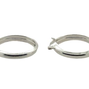 Sterling silver hoops with latch back closure, approximately 25x4mm Sterling silver hoops with latch back closure, approximately 25x4mm
