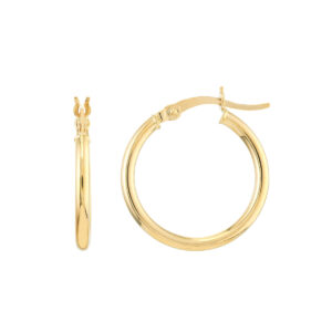 14 Karat Yellow Gold Small Hoop Earrings 2x20mm 14 Karat Yellow Gold Small Hoop Earrings 2x20mm