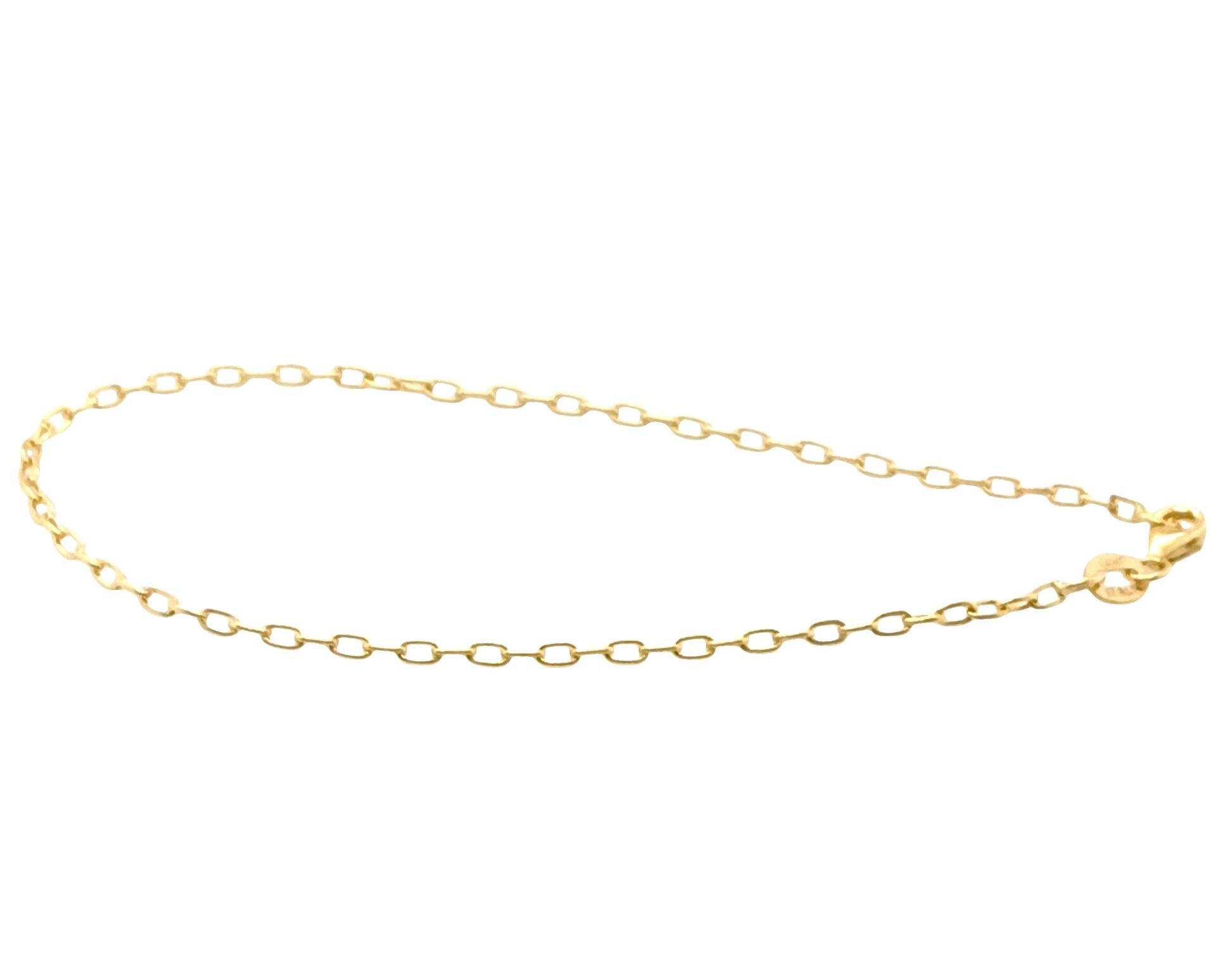 14 Karat Yellow Gold Oval Cable Link Bracelet, 7.5 inches