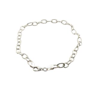 Sterling Silver Diamond Cut Oval Link Bracelet Sterling Silver Diamond Cut Oval Link Bracelet