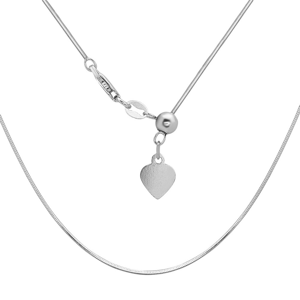Sterling Silver Adjustable (14 to 22 inches) Square Snake Chain