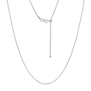 Sterling Silver Adjustable (14 to 22 inches) Spiga (Wheat) Chain